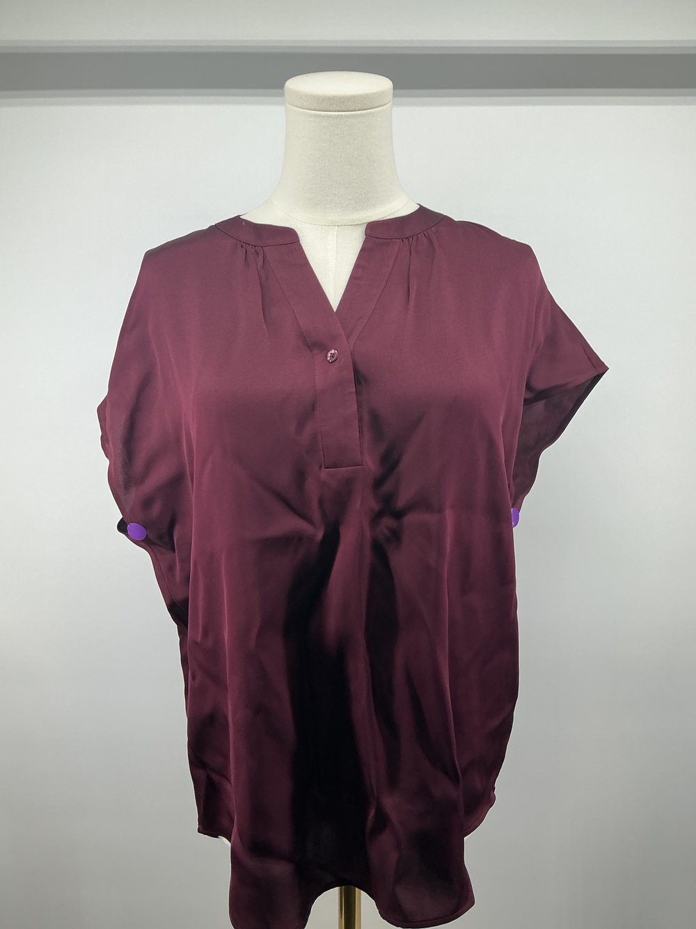 Washable Stretch Silk Dolman Sleeve Blouse